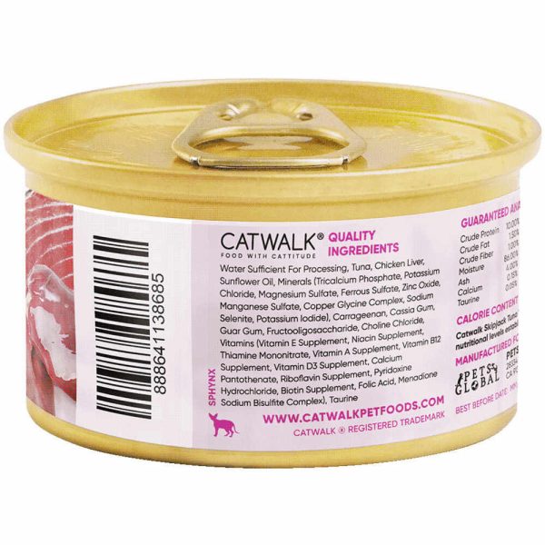 Catwalk Skipjack Tuna With Chicken Liver Entree In Aspic Canned Cat Food 80g Online now