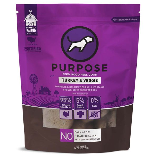 Purpose Turkey & Veggie Patties Grain-Free Freeze-Dried Dog Food 14oz For Discount