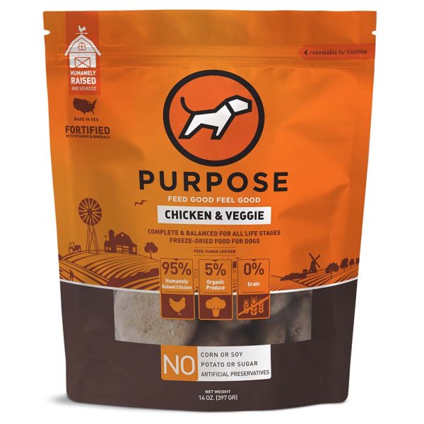 Purpose Chicken & Veggie Patties Grain-Free Freeze-Dried Dog Food 14oz Discount