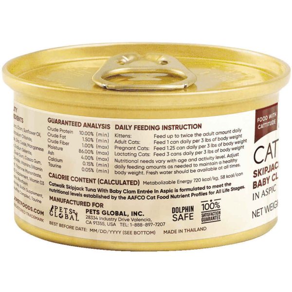 Catwalk Skipjack Tuna With Baby Clam Entree In Aspic Canned Cat Food 80g Online