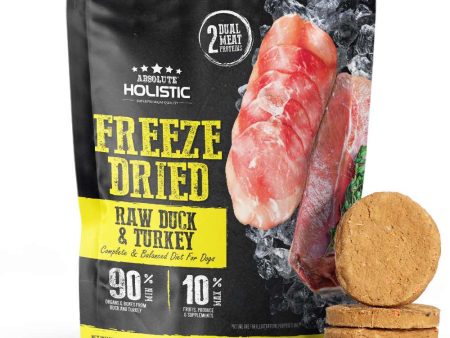 BUNDLE DEAL : Absolute Holistic Patties Duck & Turkey Grain-Free Freeze-Dried Dog Food 12.7oz Hot on Sale