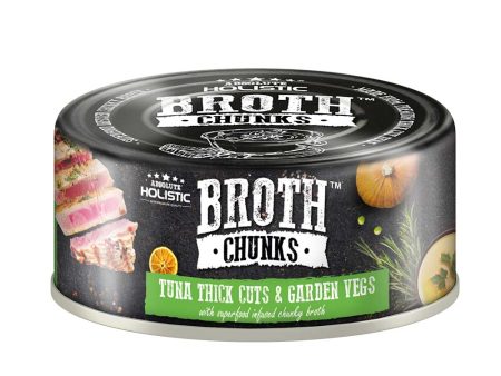 Absolute Holistic Broth Chunks Tuna Thick Cuts & Garden Vegs Grain-Free Canned Food For Cats & Dogs 80g Online Sale