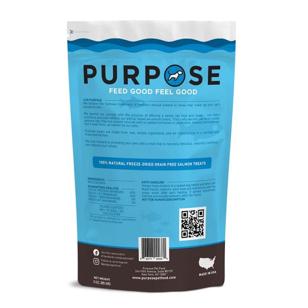 Purpose Salmon Bites Grain-Free Freeze-Dried Treats For Cats & Dogs 3oz Hot on Sale