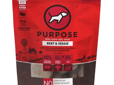 Purpose Beef & Veggie Patties Grain-Free Freeze-Dried Dog Food 14oz Online Sale