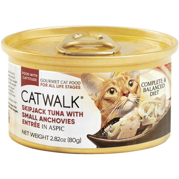 Catwalk Skipjack Tuna With Small Anchovies Entree In Aspic Canned Cat Food 80g on Sale