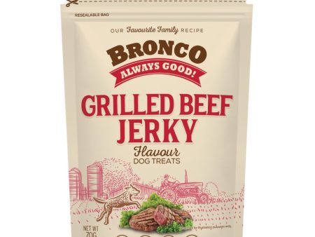 4 FOR $11.50: Bronco Jerky Grilled Beef Flavour Chicken Dog Treats 70g Online Hot Sale