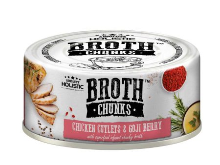 Absolute Holistic Broth Chunks Chicken Cutlets & Goji Berry Grain-Free Canned Food For Cats & Dogs 80g Discount