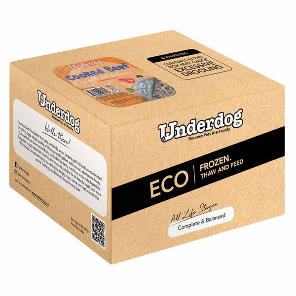 Underdog Cooked Beef Complete & Balanced Eco Pack Frozen Dog Food 3kg Hot on Sale