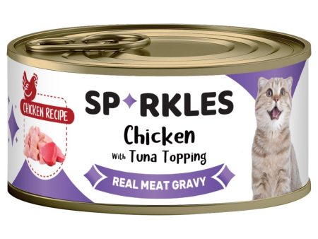 Sparkles Colours Chicken With Tuna Topping Canned Cat Food 70g x 24 Online now