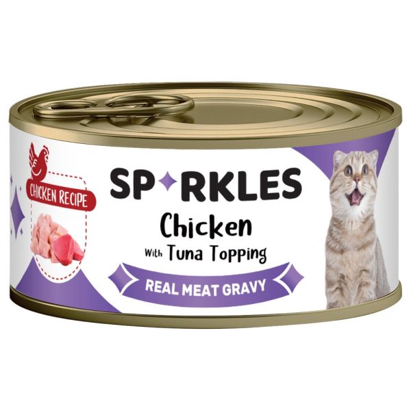 Sparkles Colours Chicken With Tuna Topping Canned Cat Food 70g x 24 Online now