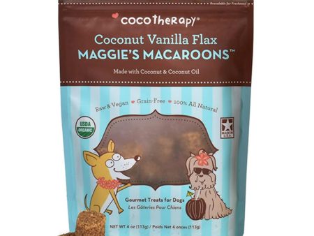 CocoTherapy Maggie’s Macaroons Coconut Vanilla Flax Grain-Free Dog Treats 4oz on Sale