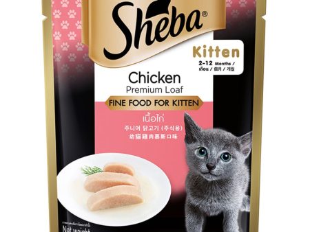 20% OFF: Sheba Chicken Premium Loaf for Kitten Pouch FIne Cat Food 70g x 12 on Sale