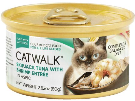 Catwalk Skipjack Tuna with Shrimp Entree In Aspic Canned Cat Food 80g For Discount