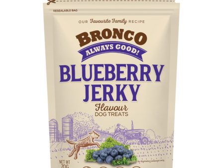 4 FOR $11.50: Bronco Jerky Blueberry Flavour Dog Treats 70g Online