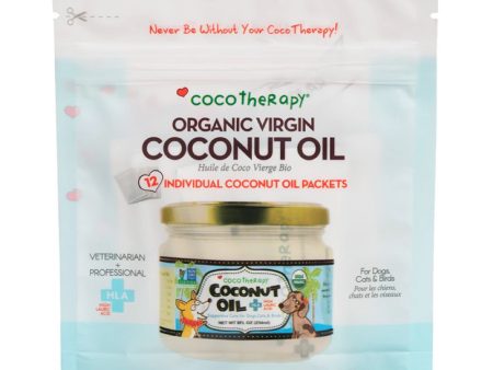 CocoTherapy Organic Virgin Coconut Oil For Cats, Dogs & Birds (Packets) 12 x 0.33oz on Sale