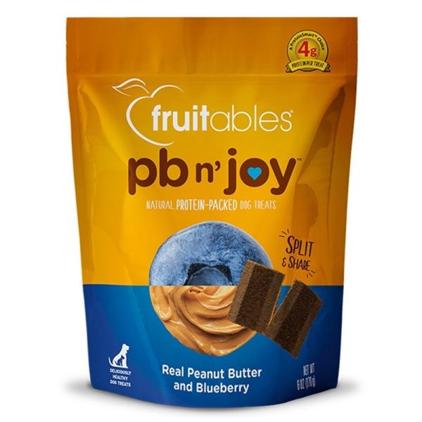 Fruitables PB N  Joy Peanut Butter & Blueberry Dog Treats 6oz For Sale