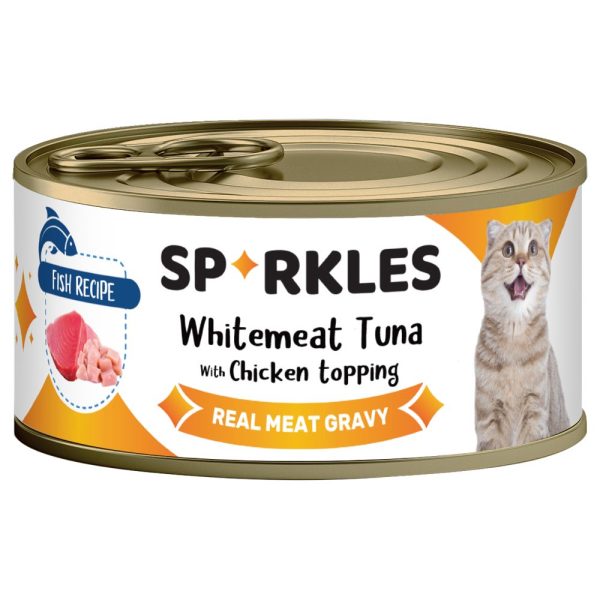 Sparkles Colours Whitemeat Tuna With Chicken Topping Canned Cat Food 70g x 24 Cheap