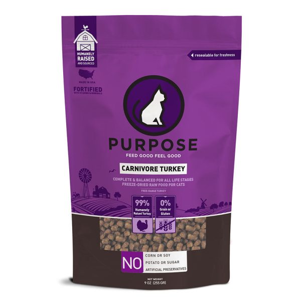 Purpose Carnivore Turkey Grain-Free Freeze-Dried Cat Food 9oz For Cheap