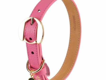 30% OFF: Moshiqa Hachiko Leather Dog Collar (Pink) Online