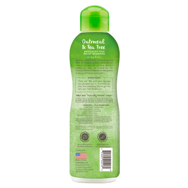 TropiClean Oatmeal & Tea Tree Medicated Itch Relief Shampoo for Pets Online